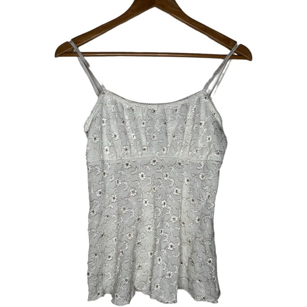 Byer California Y2K ivory camo top women’s size medium